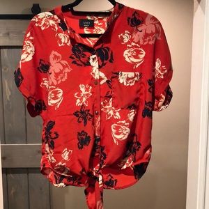 Vici red tie front top